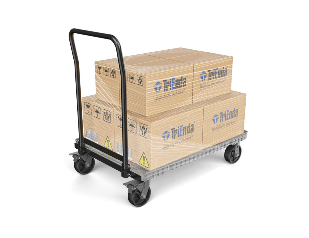 boxes on a cart